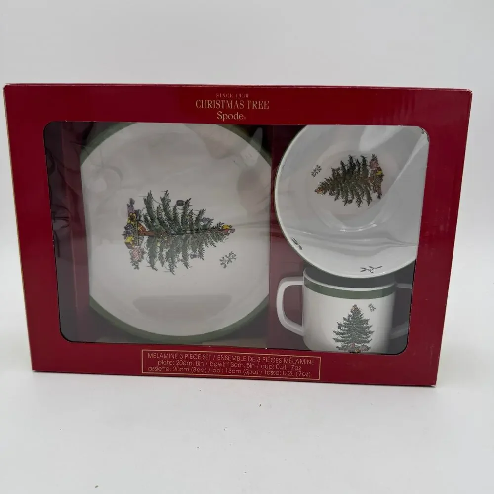 Spode Christmas Tree Childrens Melamine 3 Pc Set NIB